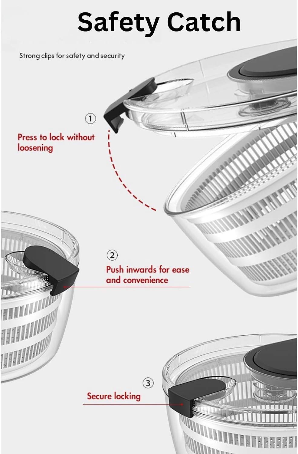 Large Salad Spinner – BPA-Free Vegetable & Fruit Dryer, Lettuce Spinner with Bowl and Colander