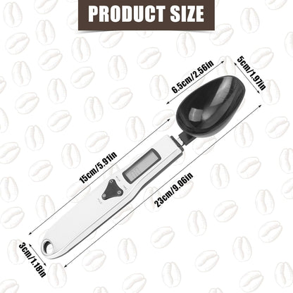 Digital Measuring Spoon Scale, 0.1-500g Electronic Kitchen Food Weighing Spoon Scale Detachable High Precision Gram Measuring Spoons with LCD Display Weighable Units g/oz/gn/ct