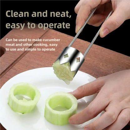 Fruit and Vegetable Corer Pepper Seed Apple Remover Bell Pepper Tomato Corer Tool Stainless Steel Kitchen Gadget onion slicer holder (Pepper Apple Corer Slicing)