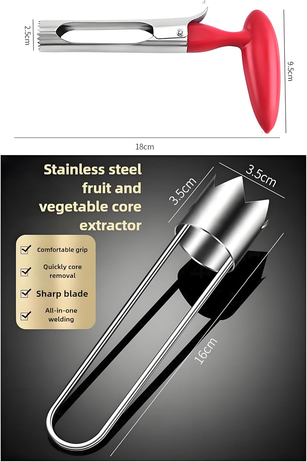 Fruit and Vegetable Corer Pepper Seed Apple Remover Bell Pepper Tomato Corer Tool Stainless Steel Kitchen Gadget onion slicer holder (Pepper Apple Corer Slicing)
