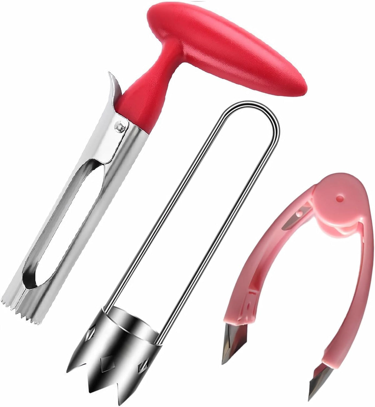 Fruit and Vegetable Corer Pepper Seed Apple Remover Bell Pepper Tomato Corer Tool Stainless Steel Kitchen Gadget onion slicer holder (Pepper Apple Corer Slicing)