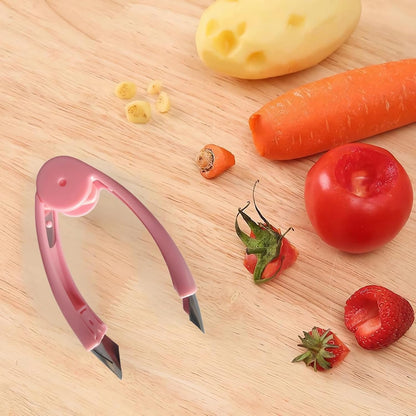 Fruit and Vegetable Corer Pepper Seed Apple Remover Bell Pepper Tomato Corer Tool Stainless Steel Kitchen Gadget onion slicer holder (Pepper Apple Corer Slicing)