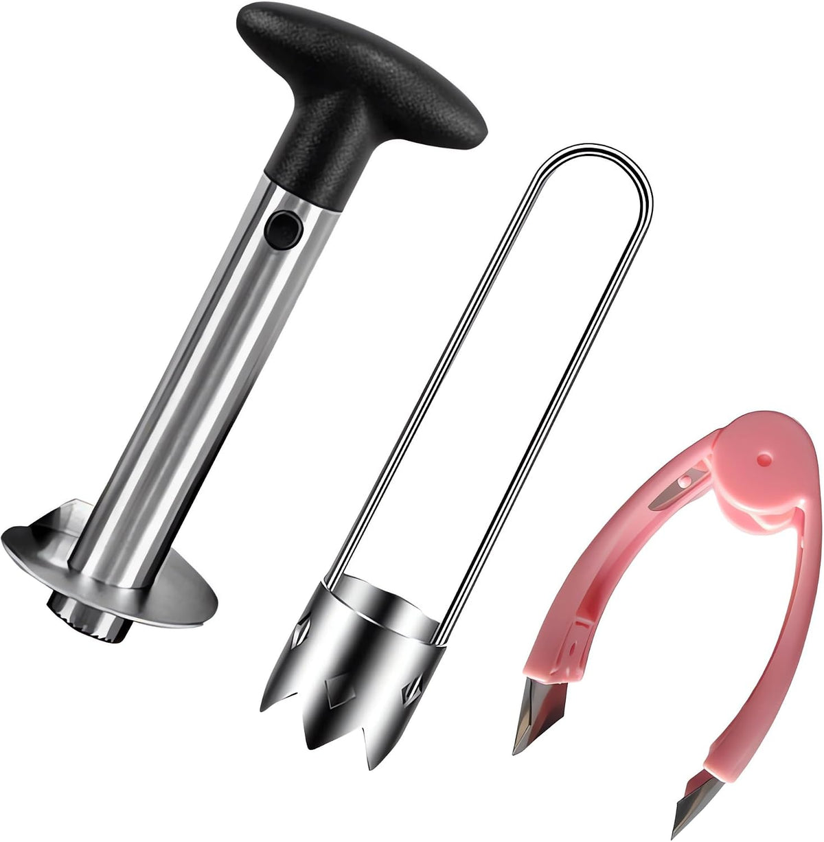 Fruit and Vegetable Corer Pepper Seed Apple Remover Bell Pepper Tomato Corer Tool Stainless Steel Kitchen Gadget onion slicer holder (Pepper Apple Corer Slicing)