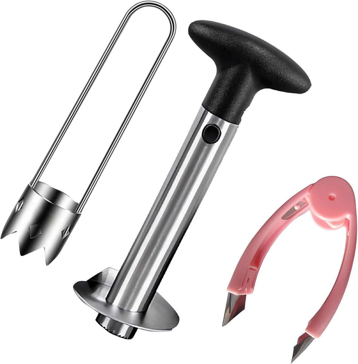 Fruit and Vegetable Corer Pepper Seed Apple Remover Bell Pepper Tomato Corer Tool Stainless Steel Kitchen Gadget onion slicer holder (Pepper Apple Corer Slicing)
