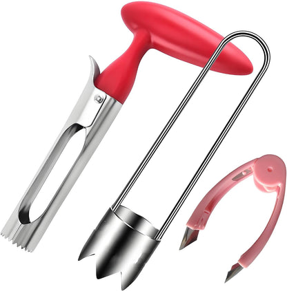 Fruit and Vegetable Corer Pepper Seed Apple Remover Bell Pepper Tomato Corer Tool Stainless Steel Kitchen Gadget onion slicer holder (Pepper Apple Corer Slicing)