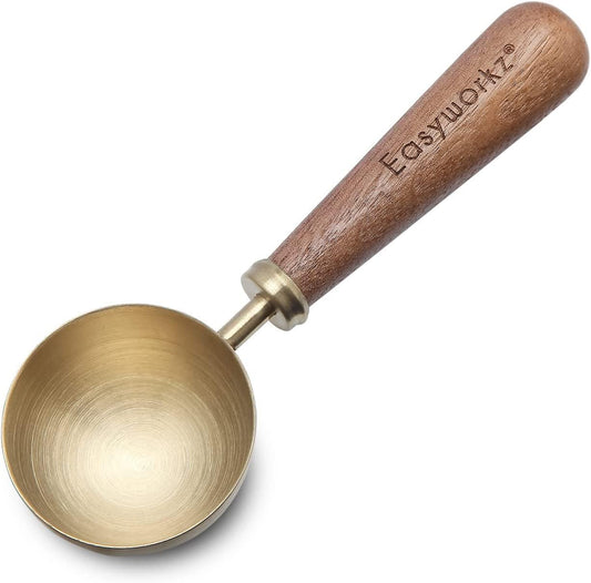Retro Stainless Steel Coffee Spoon With Black Walnut Handle,10g - Measuring Spoon (Brushed gold)