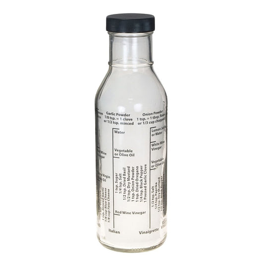 Kolder Salad Dressing Mixer Bottle with 8 Classic Recipes, Glass, 13-Ounce Capacity