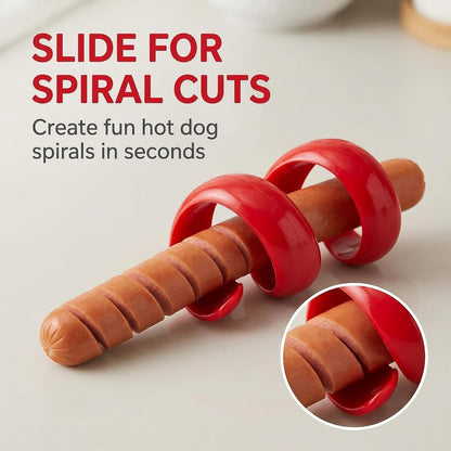 2 Pcs Spiral Hot Dog Slicers, Manual Fancy Sausage Cutter Spiral Barbecue Hot Dogs Cutter Slicer Kitchen Cutting Auxiliary Gadget Fruit Vegetable Tools Design Kitchen Utensils and Gadgets