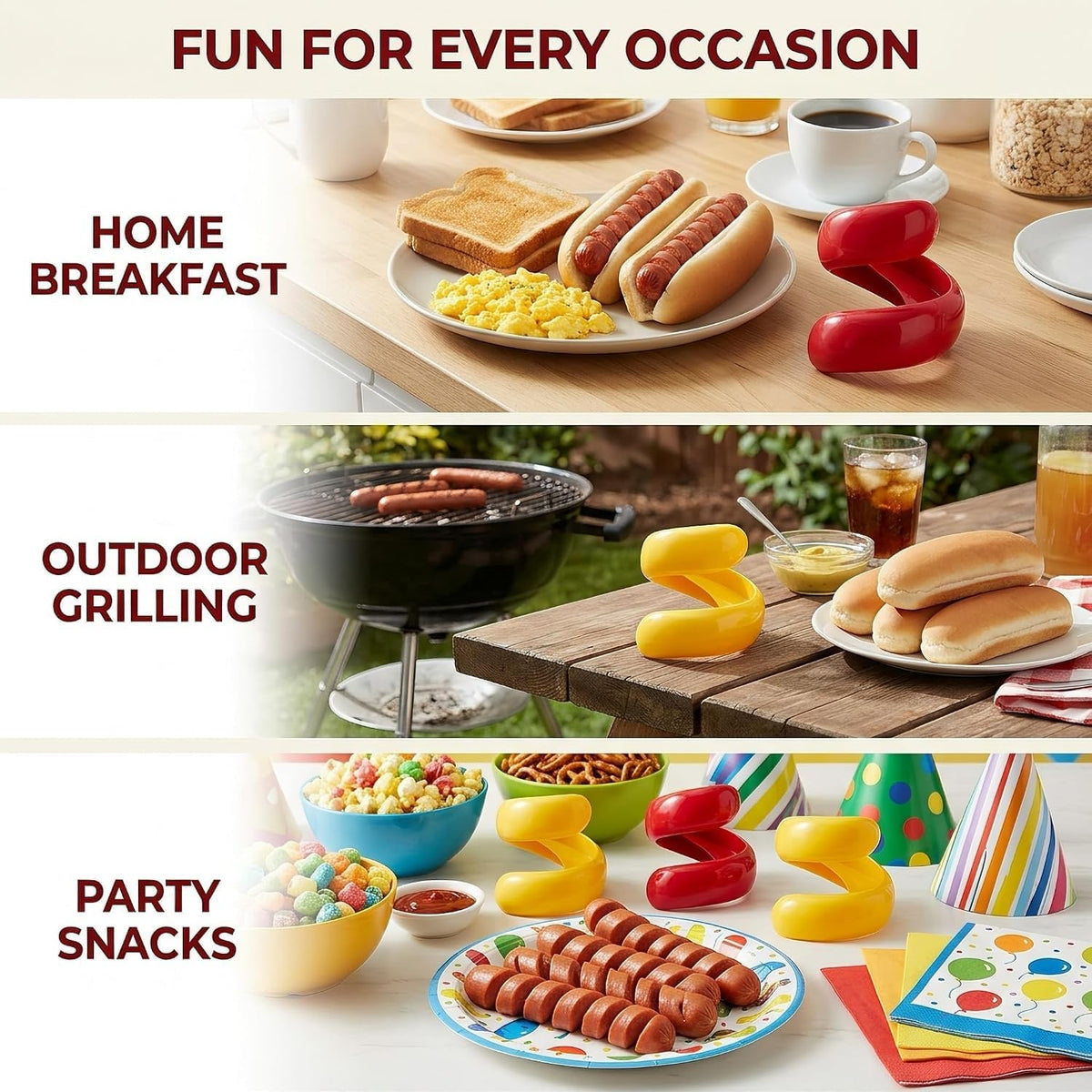2 Pcs Spiral Hot Dog Slicers, Manual Fancy Sausage Cutter Spiral Barbecue Hot Dogs Cutter Slicer Kitchen Cutting Auxiliary Gadget Fruit Vegetable Tools Design Kitchen Utensils and Gadgets