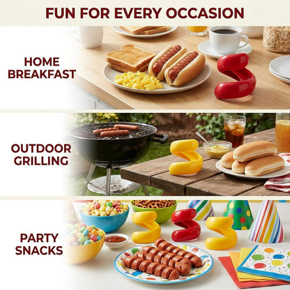 2 Pcs Spiral Hot Dog Slicers, Manual Fancy Sausage Cutter Spiral Barbecue Hot Dogs Cutter Slicer Kitchen Cutting Auxiliary Gadget Fruit Vegetable Tools Design Kitchen Utensils and Gadgets