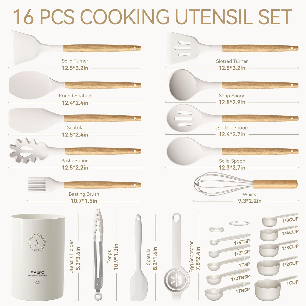 Silicone Kitchen Utensils Set, Food-grade Cooking Utensils, BPA-Free