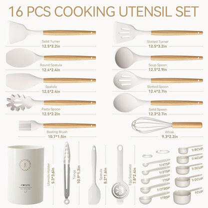 Silicone Kitchen Utensils Set, Food-grade Cooking Utensils, BPA-Free