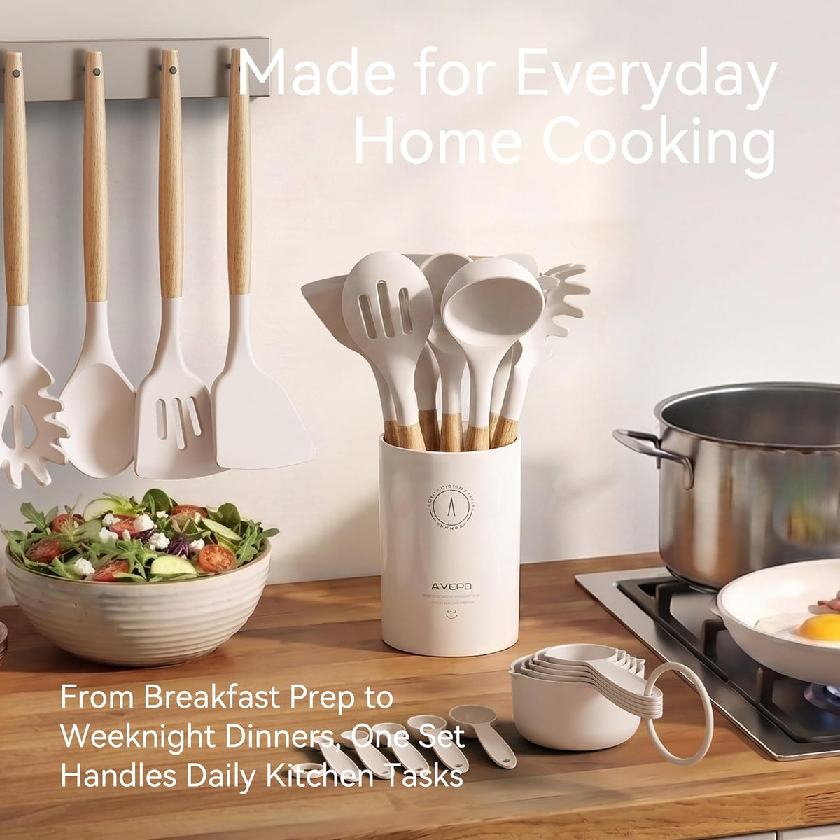 Silicone Kitchen Utensils Set, Food-grade Cooking Utensils, BPA-Free