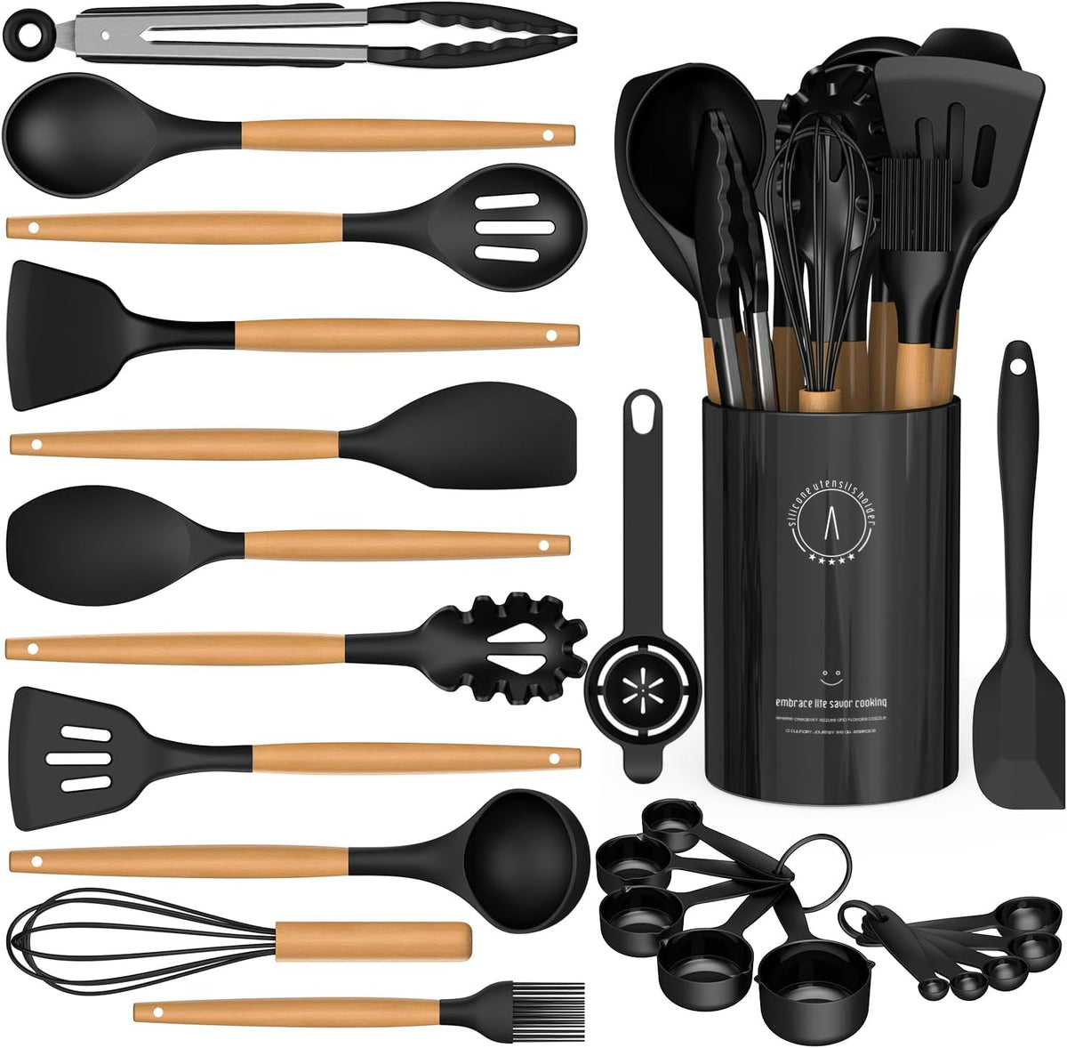 Silicone Kitchen Utensils Set, Food-grade Cooking Utensils, BPA-Free
