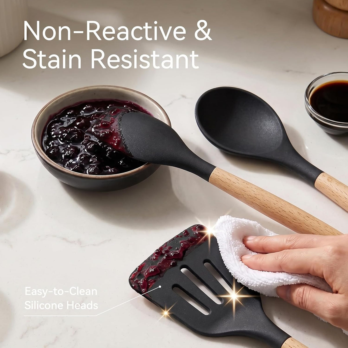 Silicone Kitchen Utensils Set, Food-grade Cooking Utensils, BPA-Free