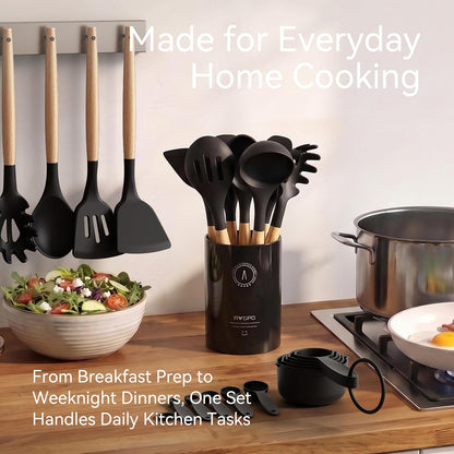 Silicone Kitchen Utensils Set, Food-grade Cooking Utensils, BPA-Free