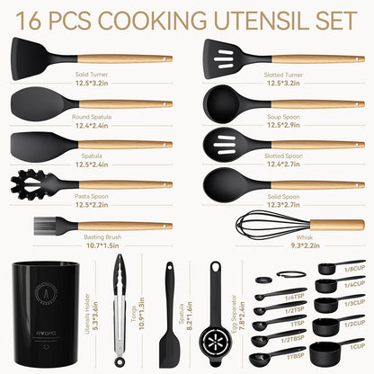 Silicone Kitchen Utensils Set, Food-grade Cooking Utensils, BPA-Free