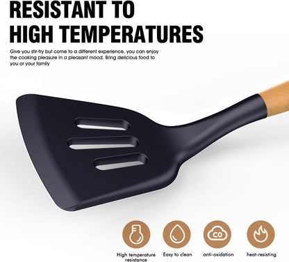 Silicone Kitchen Utensils Set, Food-grade Cooking Utensils, BPA-Free