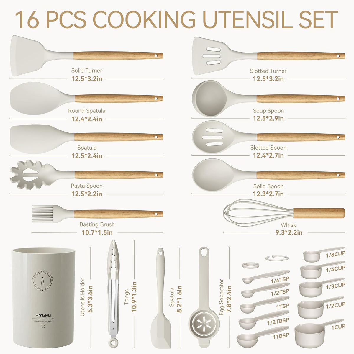 Silicone Kitchen Utensils Set, Food-grade Cooking Utensils, BPA-Free
