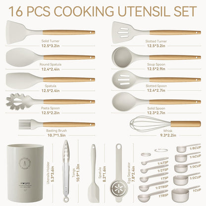 Silicone Kitchen Utensils Set, Food-grade Cooking Utensils, BPA-Free