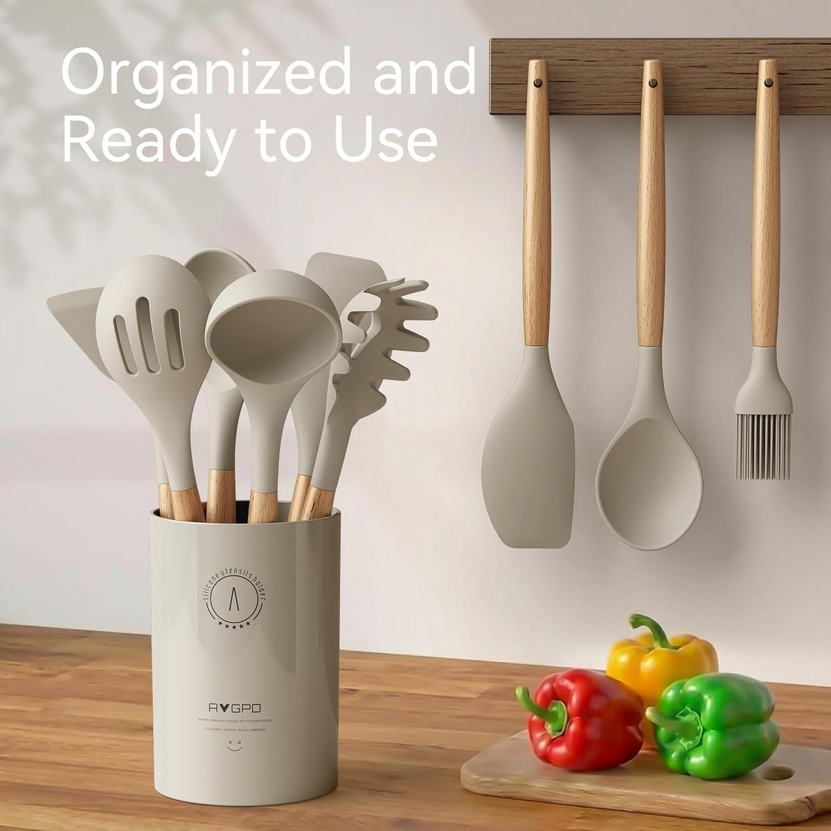 Silicone Kitchen Utensils Set, Food-grade Cooking Utensils, BPA-Free