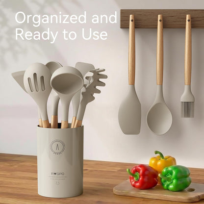 Silicone Kitchen Utensils Set, Food-grade Cooking Utensils, BPA-Free