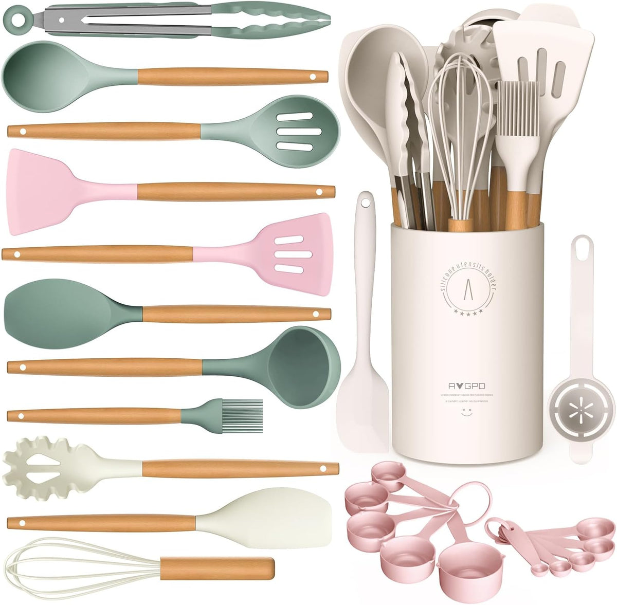 Silicone Kitchen Utensils Set, Food-grade Cooking Utensils, BPA-Free