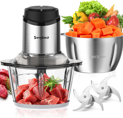 Food Processor, 2‑Speed Electric Food Chopper & Small Meat Grinder