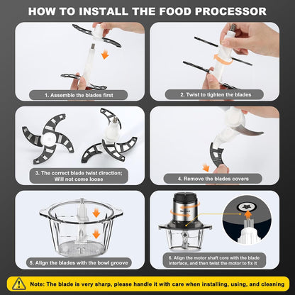Food Processor, 2‑Speed Electric Food Chopper & Small Meat Grinder