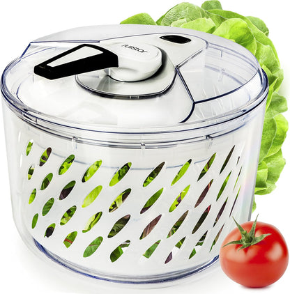 Large Salad Spinner Lettuce Dryer - Easy Spin Salad Spinner Large Vegetable Washer - Manual Salad spinner - Vegetable Dryer - Veggie Spinner Dry Salad Spinner