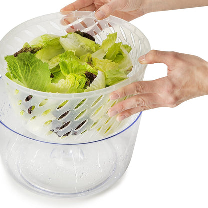 Large Salad Spinner Lettuce Dryer - Easy Spin Salad Spinner Large Vegetable Washer - Manual Salad spinner - Vegetable Dryer - Veggie Spinner Dry Salad Spinner