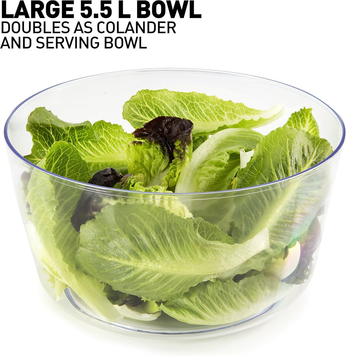Large Salad Spinner Lettuce Dryer - Easy Spin Salad Spinner Large Vegetable Washer - Manual Salad spinner - Vegetable Dryer - Veggie Spinner Dry Salad Spinner