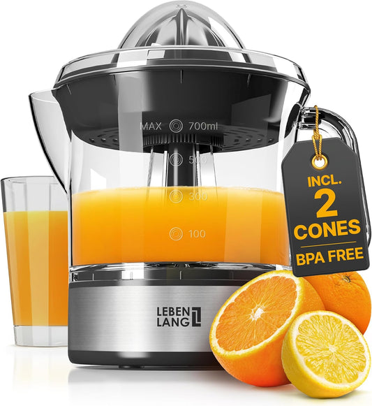 Orange Juicer Electric - 2 cones & BPA-free I High juice yield & Large Volume I 24oz Lemon Juicer Squeezer I Electric Citrus Juicer Orange Juice Press Juicers Exprimidor De Naranjas Limones