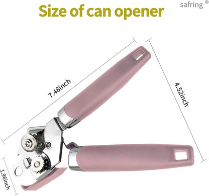 Can Opener Manual, Handheld Strong Heavy Duty Stainless Steel Can Opener, Comfortable Handle, Sharp Blade Smooth Edge, Can Openers with Multifunctional Bottle Opener