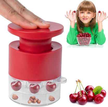 Cherry Pitter Olive Pitter Tool, Cherry Pitter Remover, Fruit Pit Core Remover with Space-Saving Lock Design for Make Fresh Cherry Dishes, Cherry Pie and Jam and Cocktail Cherries