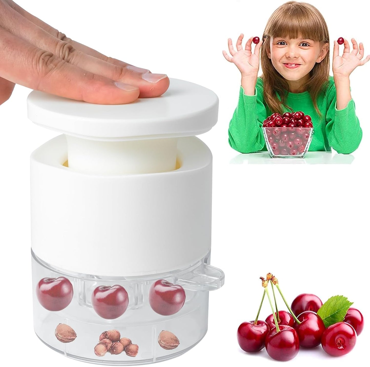 Cherry Pitter Olive Pitter Tool, Cherry Pitter Remover, Fruit Pit Core Remover with Space-Saving Lock Design for Make Fresh Cherry Dishes, Cherry Pie and Jam and Cocktail Cherries
