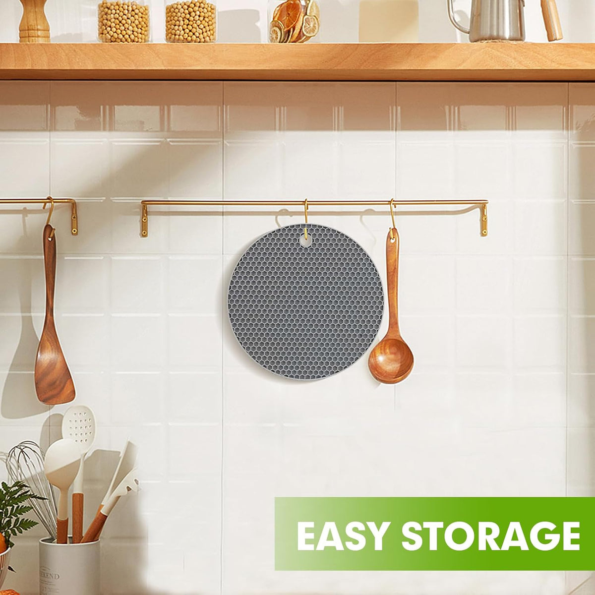 Silicone Trivets for Hot Dishes, Food-Grade Silicone, BPA Free 4PCS | It Can Be Placed on Kitchen Countertops, Dining Tables, or in Pots to Prevent Burns, and Is Dishwasher-Safe.