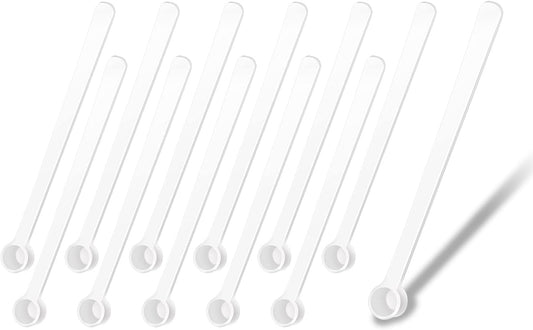 Micro Teaspoon Scoops 12Pcs Tiny Measuring Spoons Mini Platic Scoops Measurement Tools for Cosmetics Medicines Powders Spice Seasoning (12, 0.25 ml)