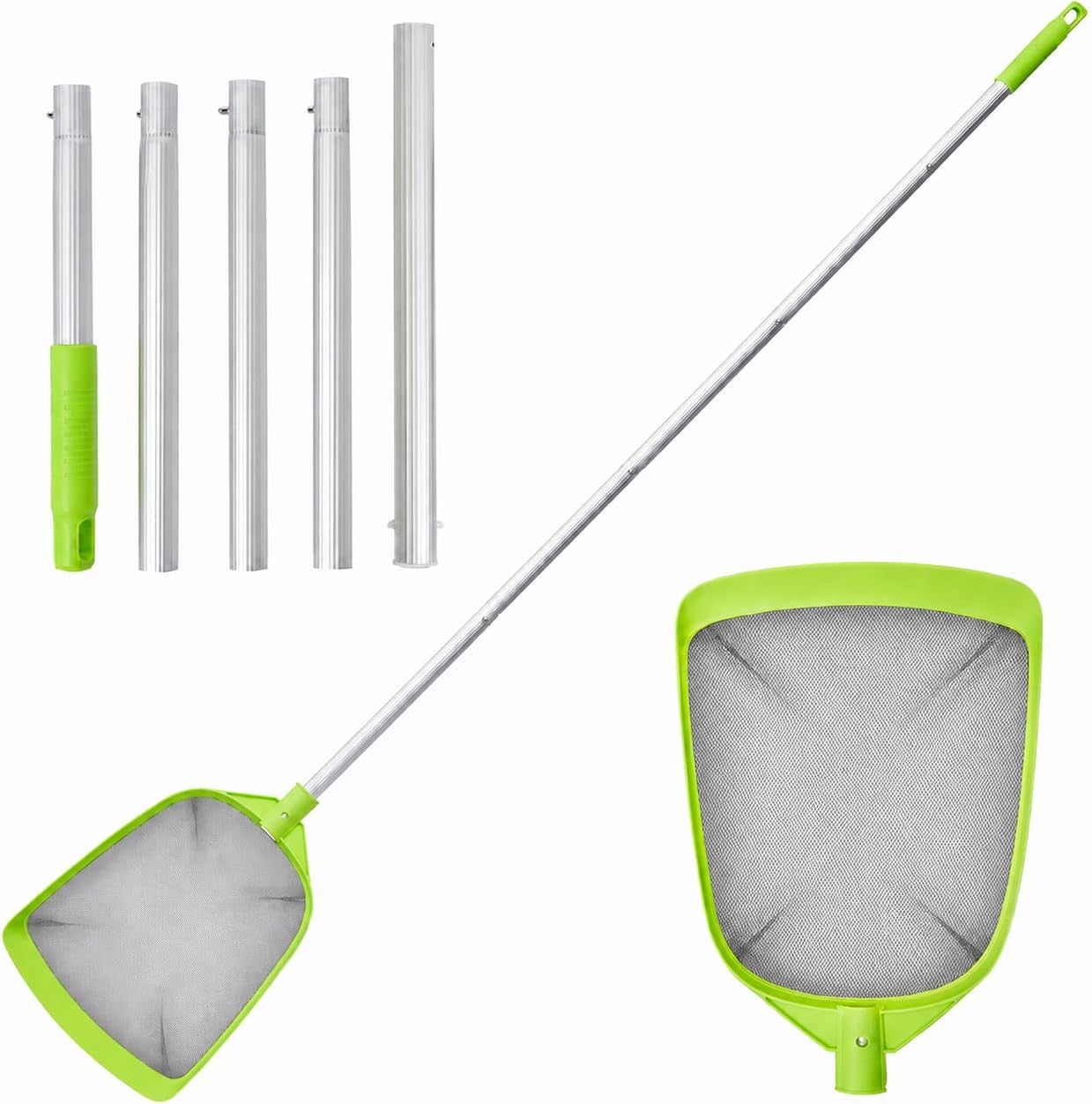 Pool Skimmer Net- Total Length 72 inches Ultral Fine Mesh Rake with Pole,Accessories for Cleaning Inground/Above Ground Swimming Pool, Pond,Spa and Hot Tub Leaf Debris