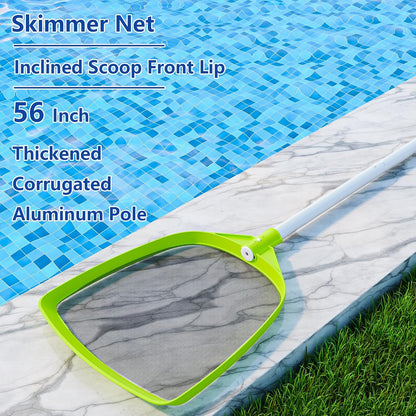 Pool Skimmer Net- Total Length 72 inches Ultral Fine Mesh Rake with Pole,Accessories for Cleaning Inground/Above Ground Swimming Pool, Pond,Spa and Hot Tub Leaf Debris