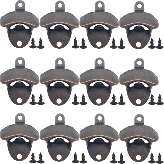 12PCS Wall Mounted Bottle Opener Vintage Beer Bottle Opener Suitable for Bars KTV Hotels Homes