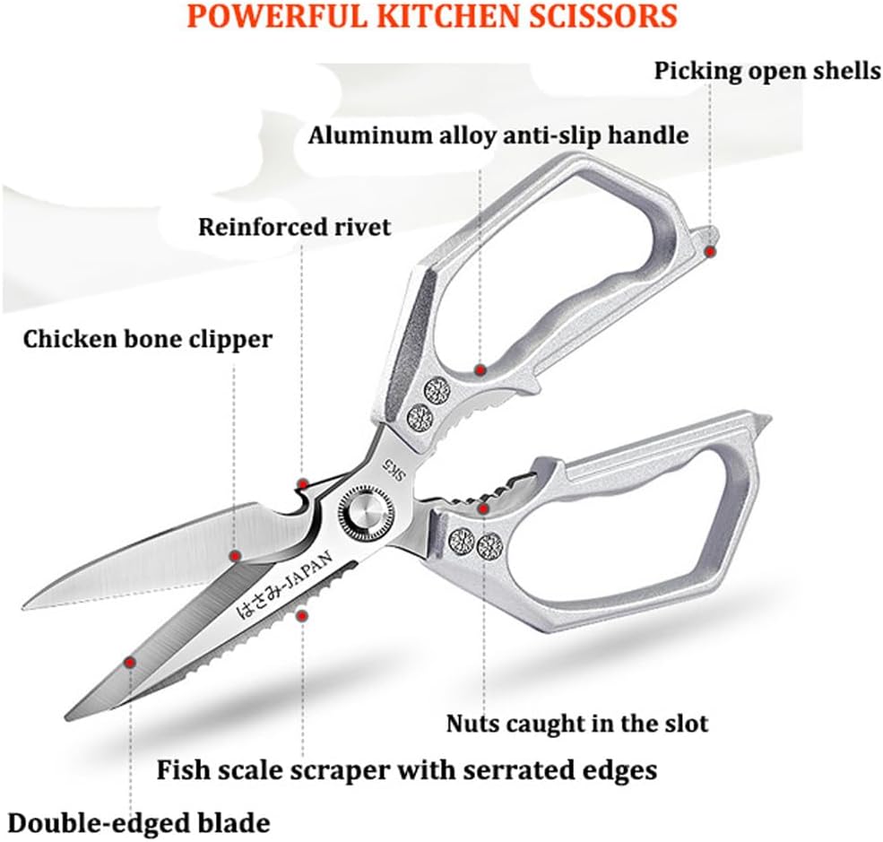 Kitchen Scissor Heavy Duty Stainless Steel Kitchen Shears for Food Sliver