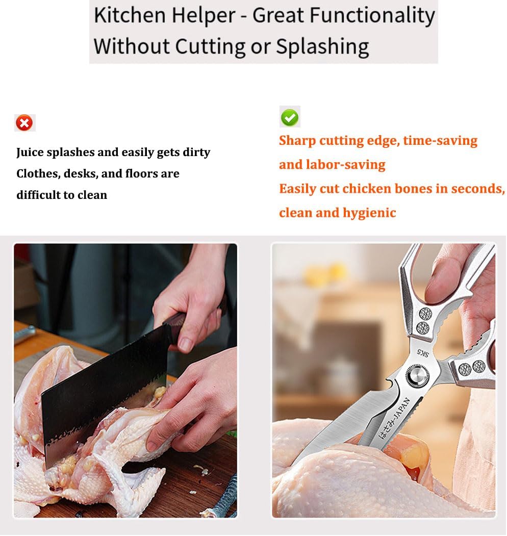 Kitchen Scissor Heavy Duty Stainless Steel Kitchen Shears for Food Sliver