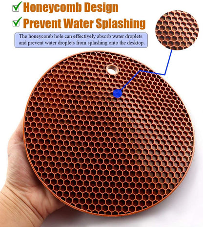 5 Pack Extra Thick Silicone Trivets Heat Resistant Pot Holder and Oven Mitts,Trivets for Hot Dishes,Nonslip Insulation Honeycomb Rubber Hot Pads for Countertop,Multi-Purpose & Flexible Mats,BK