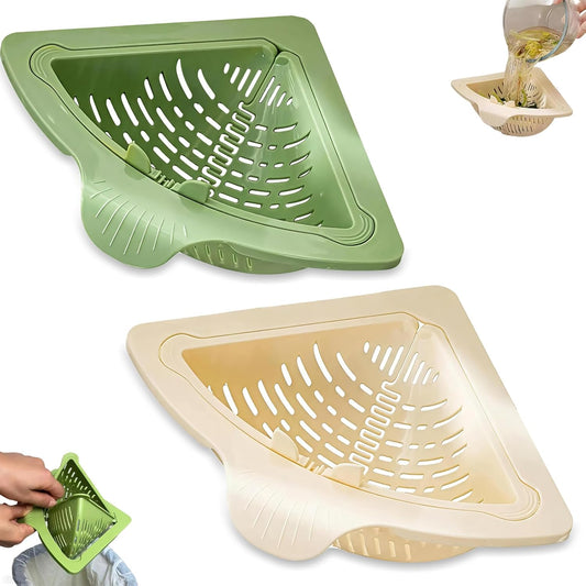 Limited Edition 2026 Magnetic Drainage & Filter Basket, Firm Magnetic Hold | Triangular Corner Sink Strainer, Twist-Open Bottom, Self-Adhesive Metal Plate for Nonmetal Sinks, Food Scrap Catcher