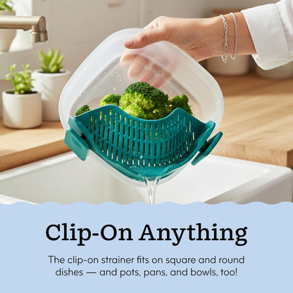 Silicone Clip On Strainer for Pots and Pans & Glass Dishes