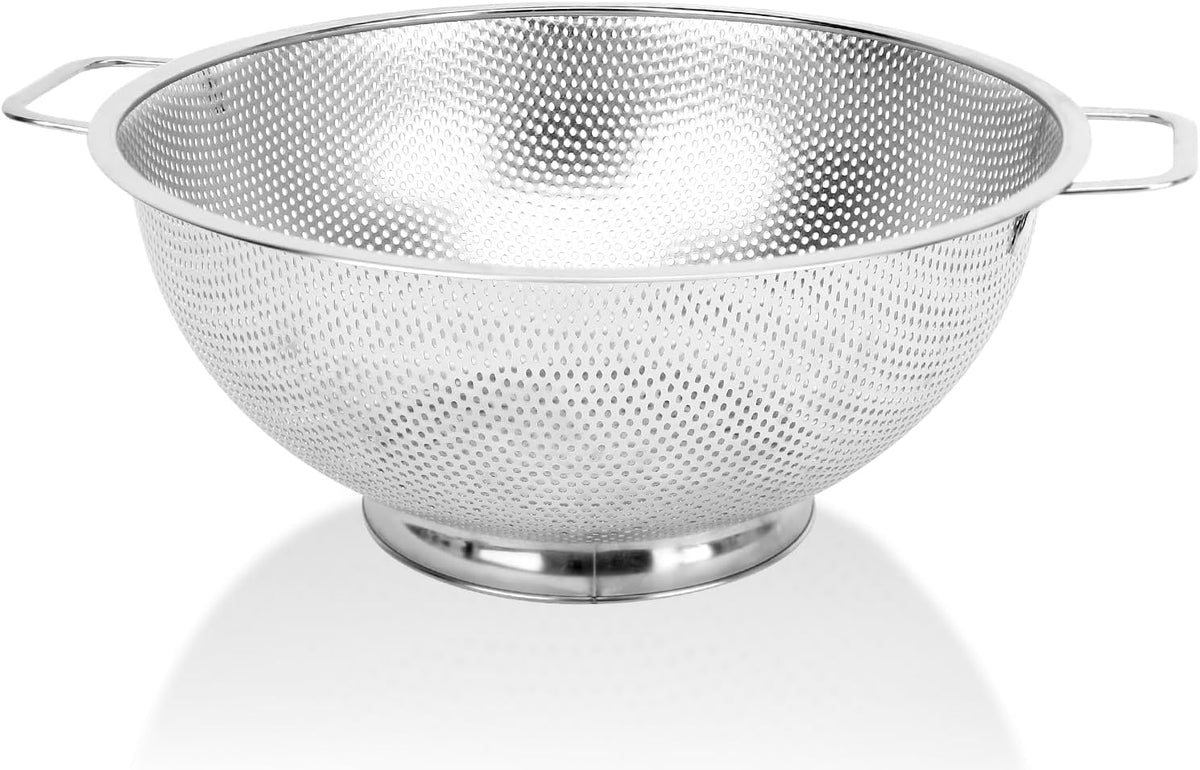 Colander for Kitchen, 3QT, Stainless Steel Colander Strainer with Handle for Fruits Vegetables Cooking Food, Dishwasher Safe