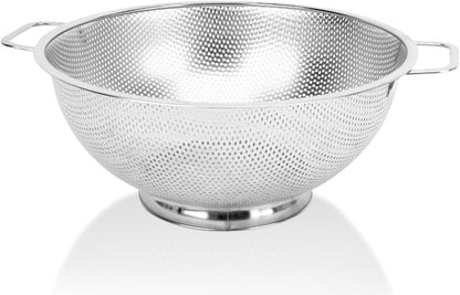 Colander for Kitchen, 3QT, Stainless Steel Colander Strainer with Handle for Fruits Vegetables Cooking Food, Dishwasher Safe