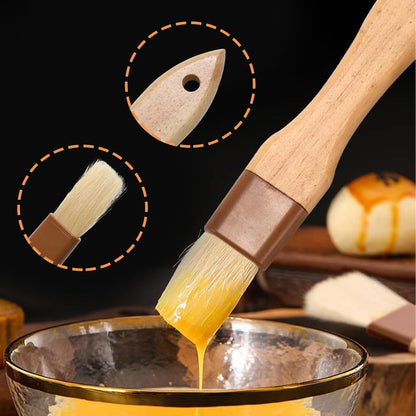 1 Inch Pastry Brushes for Baking, Natural Bristle Basting Brush, Kitchen Oil Brushes for Cooking, BBQ Sauce, Butter(1 Inch)