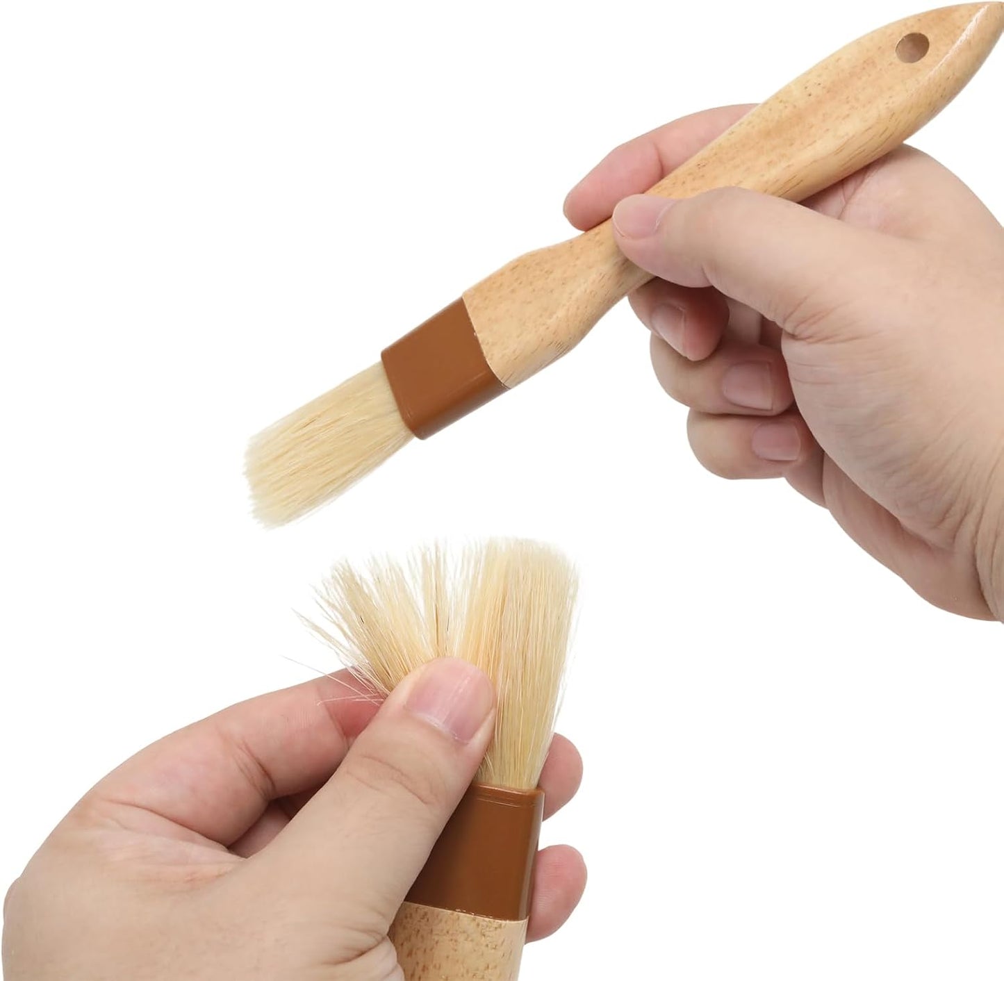 1 Inch Pastry Brushes for Baking, Natural Bristle Basting Brush, Kitchen Oil Brushes for Cooking, BBQ Sauce, Butter(1 Inch)